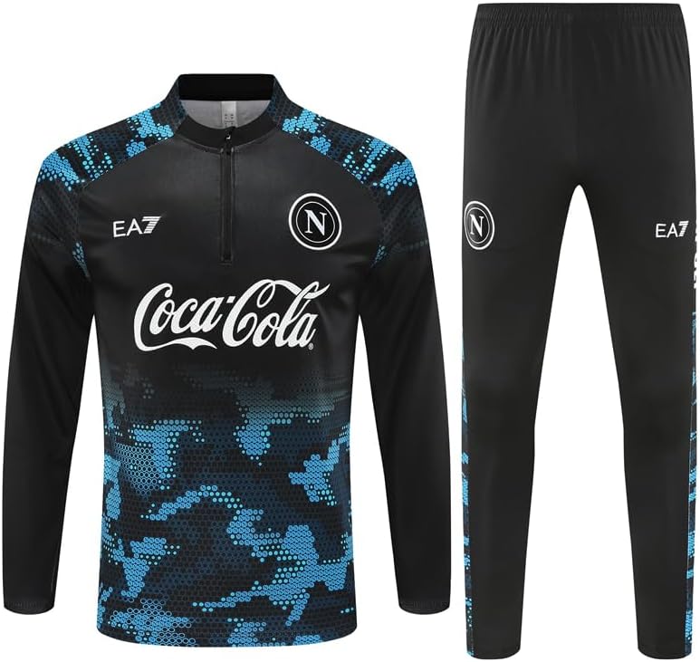 [XinShang] 24-25 ナポリ サッカー 長袖 レーニングウェア ユニフォーム 上下セット 秋冬 大人 スポーツウェア 男