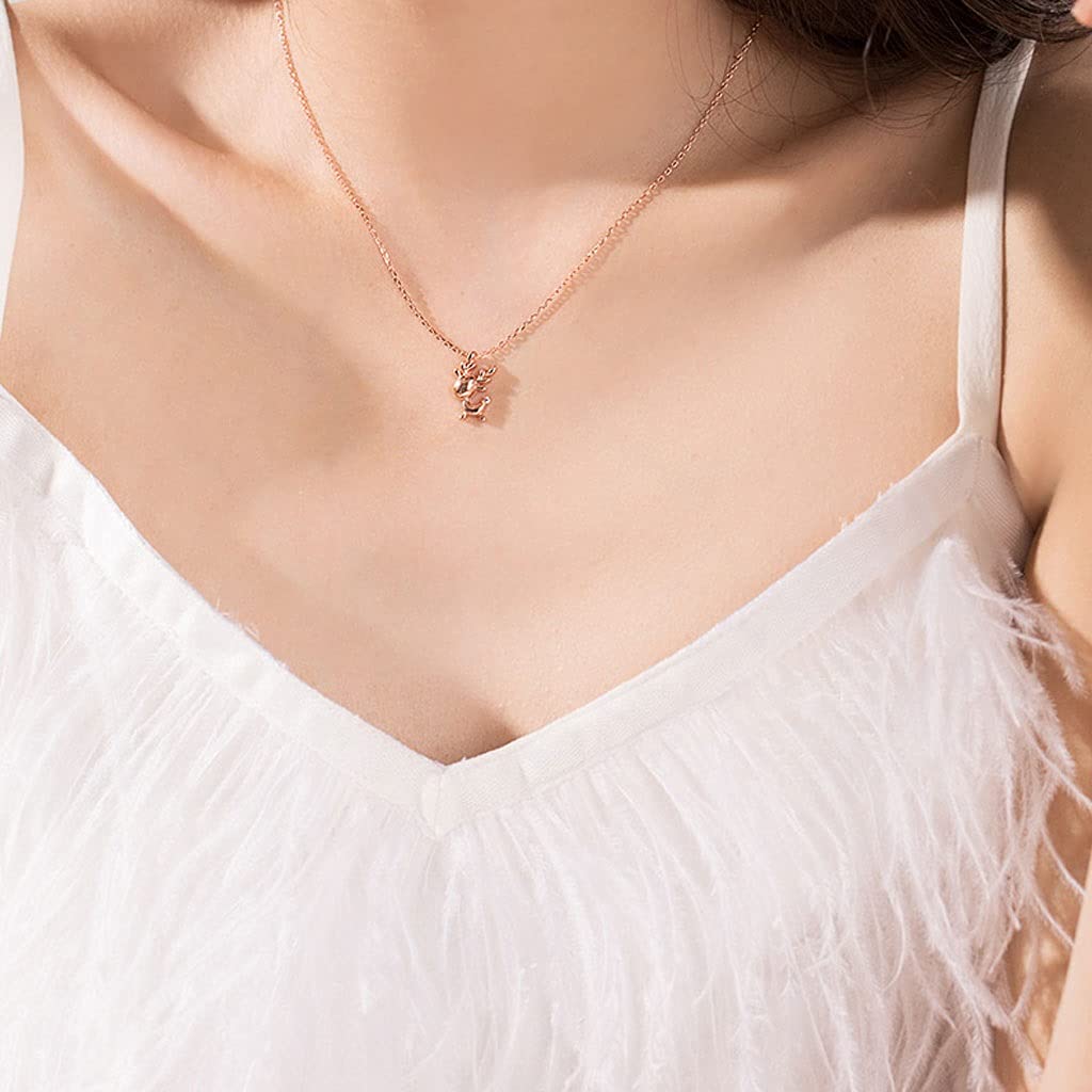 Collane con Ciondolo Squisite collane in Argento Sterling, collane for Donna, modellazione di Cervi, Le Gemme Scintillanti sulle collane con Ciondolo Coda