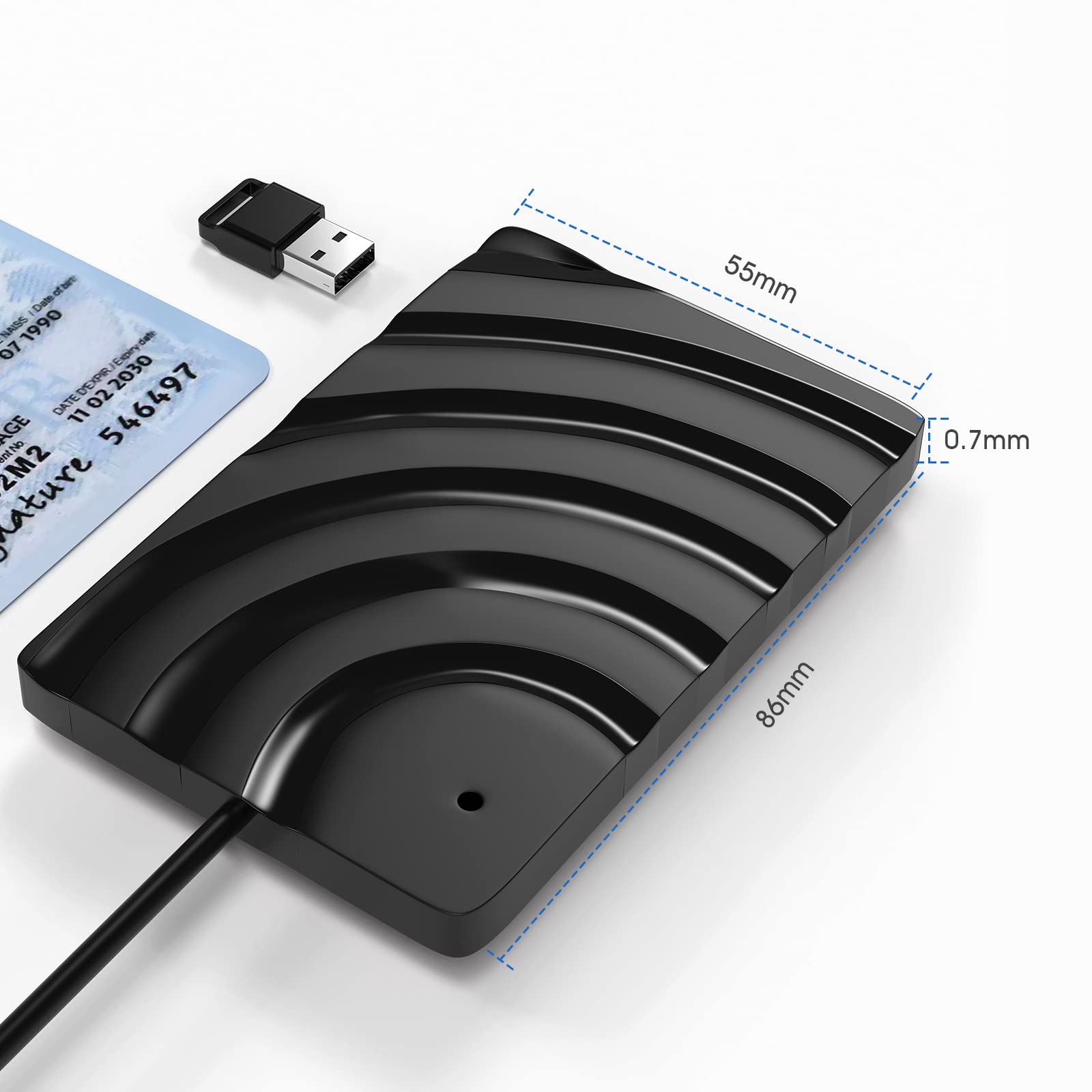 CIE 3.0 e lettore di tessere sanitarie, lettore di smart card con firma digitale, NFC contactless per CIE/CRS/CNS, connessione USB compatibile con ISO1443 Windows7 e versioni successive