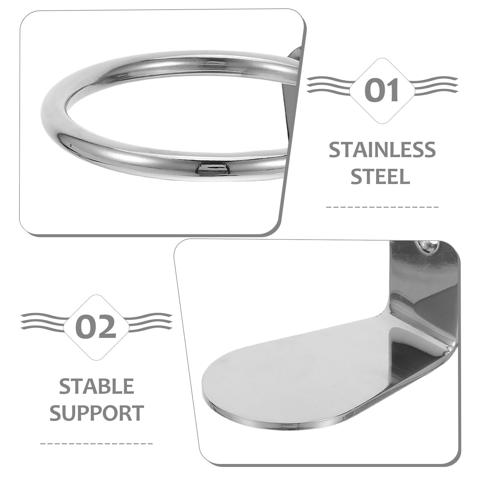 BESTonZON Supporto da parete in acciaio inox per barche yacht Rv resistente alla corrosione Robusto bicchiere portabottiglie