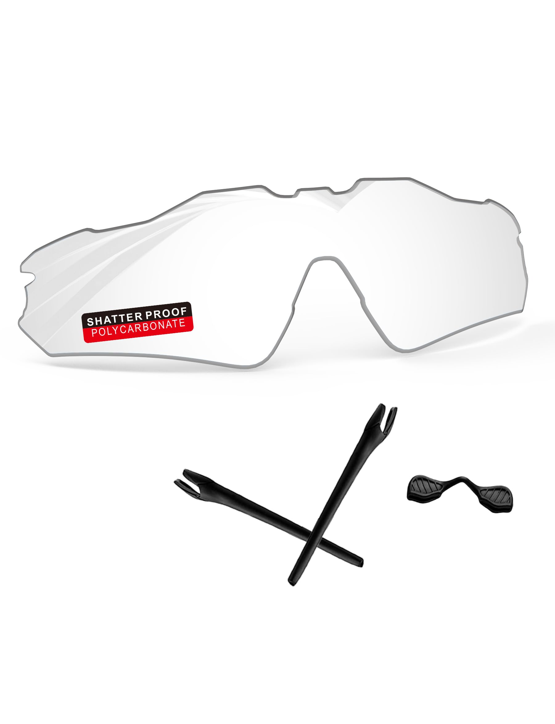 PRO+ Polycarbonate Non-Polarized Replacement Lenses for Oakley Radar EV Pitch OO9211 Sunglasses - HD Transparent