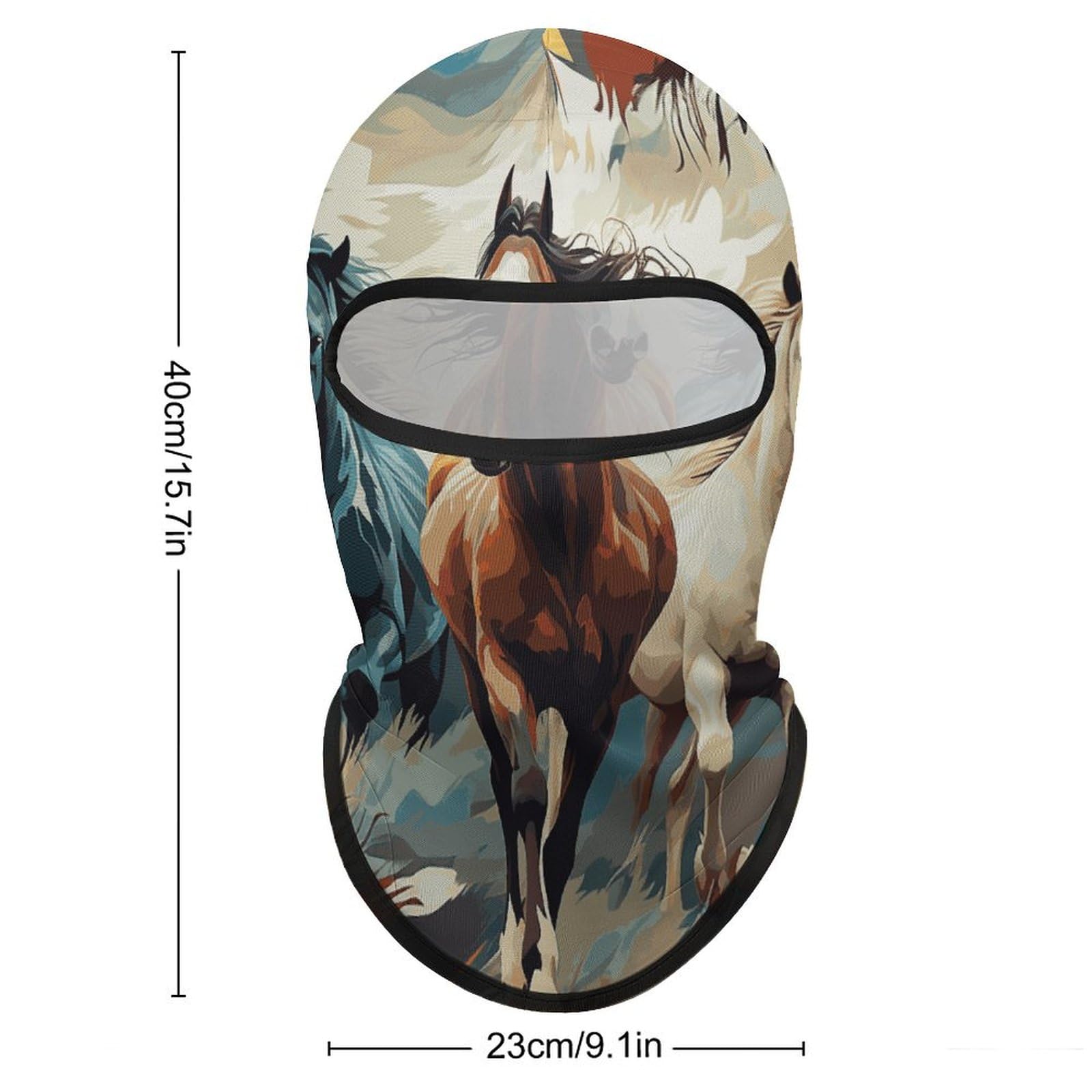 Balaclava Ski Mask - Full Face Cover A Pattern with Horses As A Background Neck Gaiter, Lightweight Head Scarf for Sports