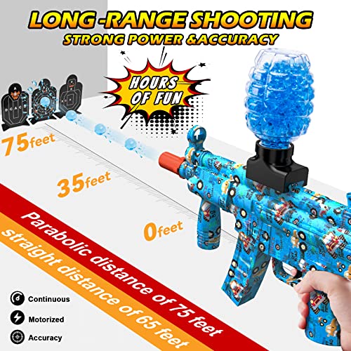 Splat Gun,Gel Ball Blaster Mp5 Toy, Splatter Ball Blaster Electric For Gel Ball Blaster With 40000 Gel Balls And Goggles For Outdoor Activities,Optimized Gearbox Gel Shooter For Ages12+(Blue) #TOP4