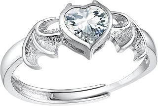 SILVERCUTE 925 Sterling Silver Birthstone Earrings for Women with Demon Ring