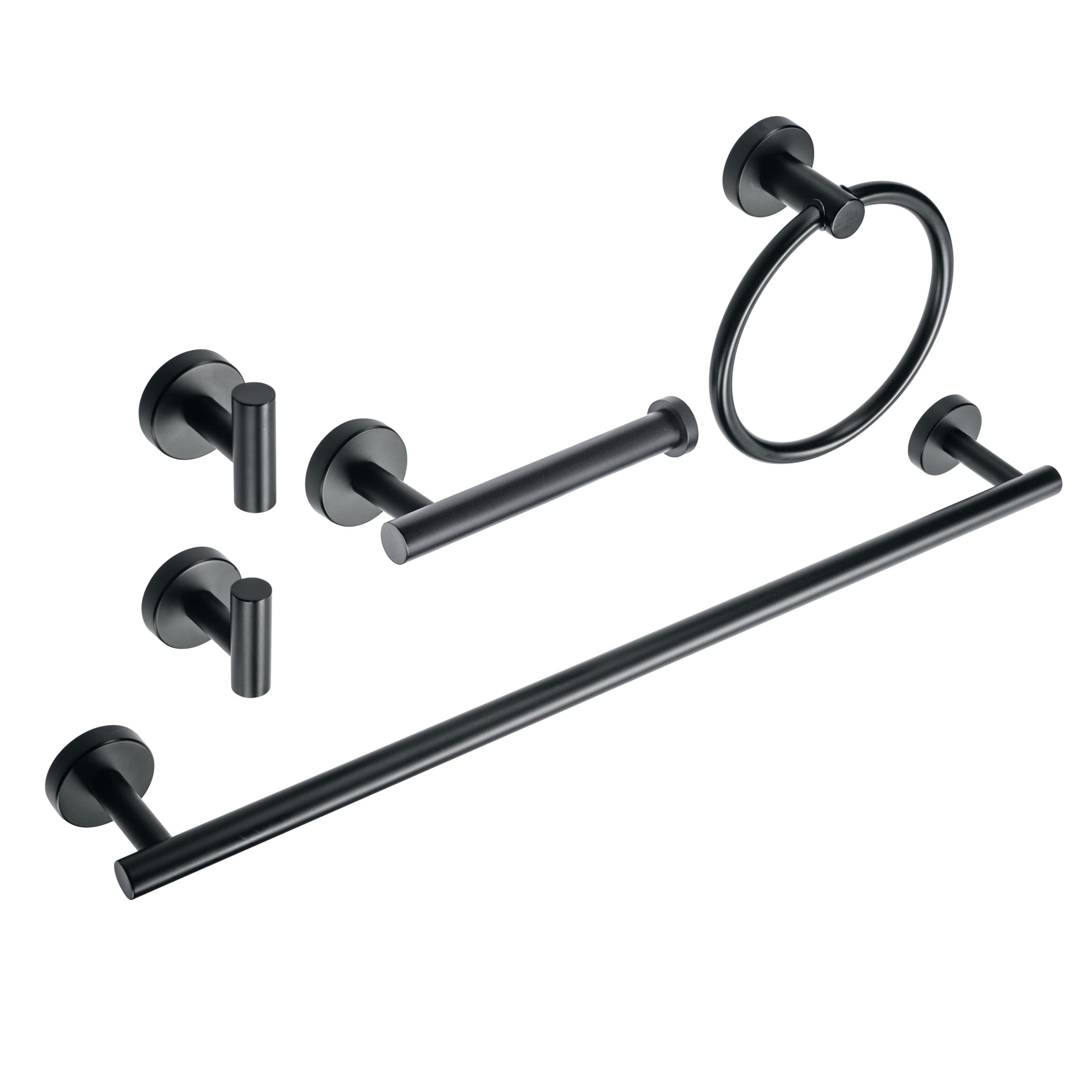 Buy Grand Fixtures Matte Black Bathroom Hardware 5 Piece Stainless