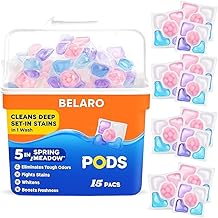 BELARO 5-in-1 Dissolvable Magic Laundry Pods for 30 Washes | Tough Stain Fighter for Top & Front Load Machines | Floral Aroma | Eco-Friendly | 1 Pod = 1 Wash for 5-7kg Loads (PACK OF 30)