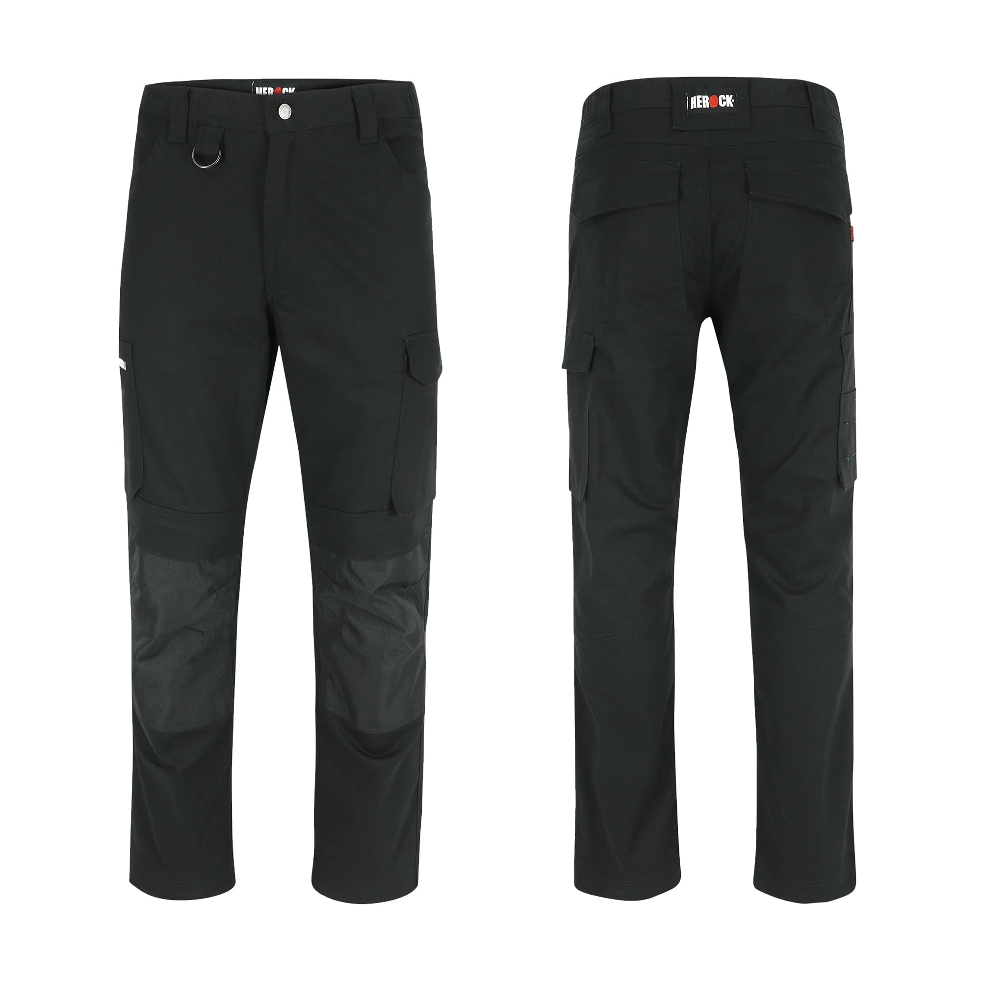 Herock DERO Arbeitshose Herren Knieschutzhose 2-Wege-Stretch Multi-Taschen | 2-Wege-Stretch & Multi-Taschen | Knieschutz-kompatibel | Baumwoll-Mix | Bau & Montage
