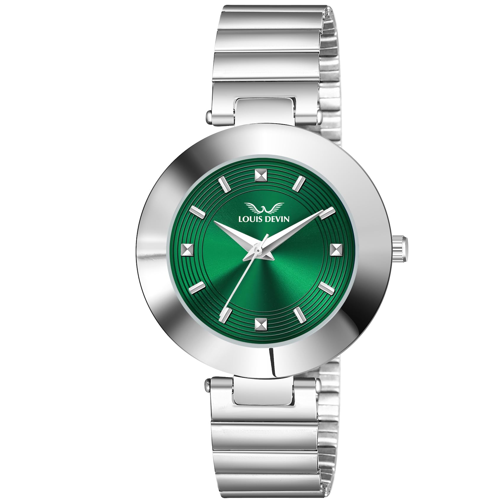 LOUIS DEVIN Stainless Steel Chain Analog Wrist Watch for Women (Green Dial) | LD-RD177-GRN (B0CPJJTX9R) Amazon Price History, Amazon Price Tracker