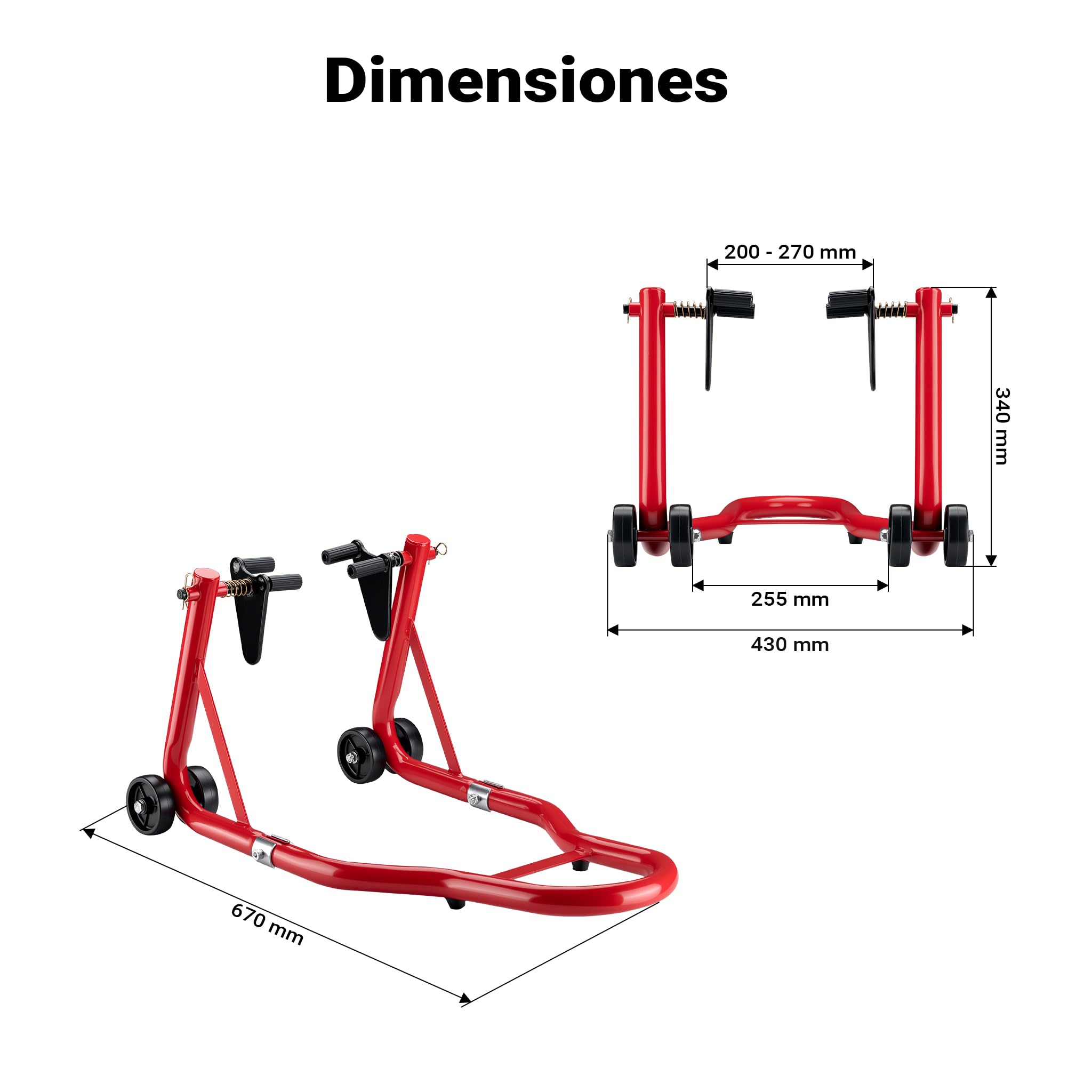 Soporte para la rueda delantera de la motocicleta 450kg dispositivo elevación taller