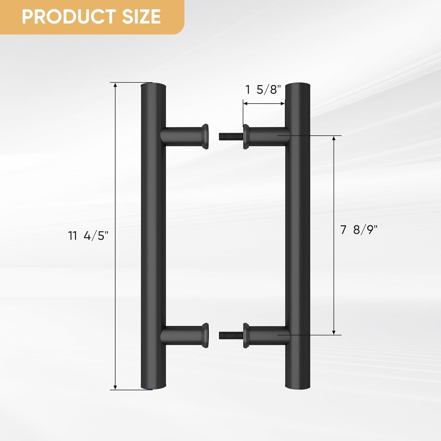 JUBEST 12" Push Pull Barn Door Handle, Double Side H Shape Sliding Door Handrail, Heavy Duty Swing Gate Handles, Flat Black