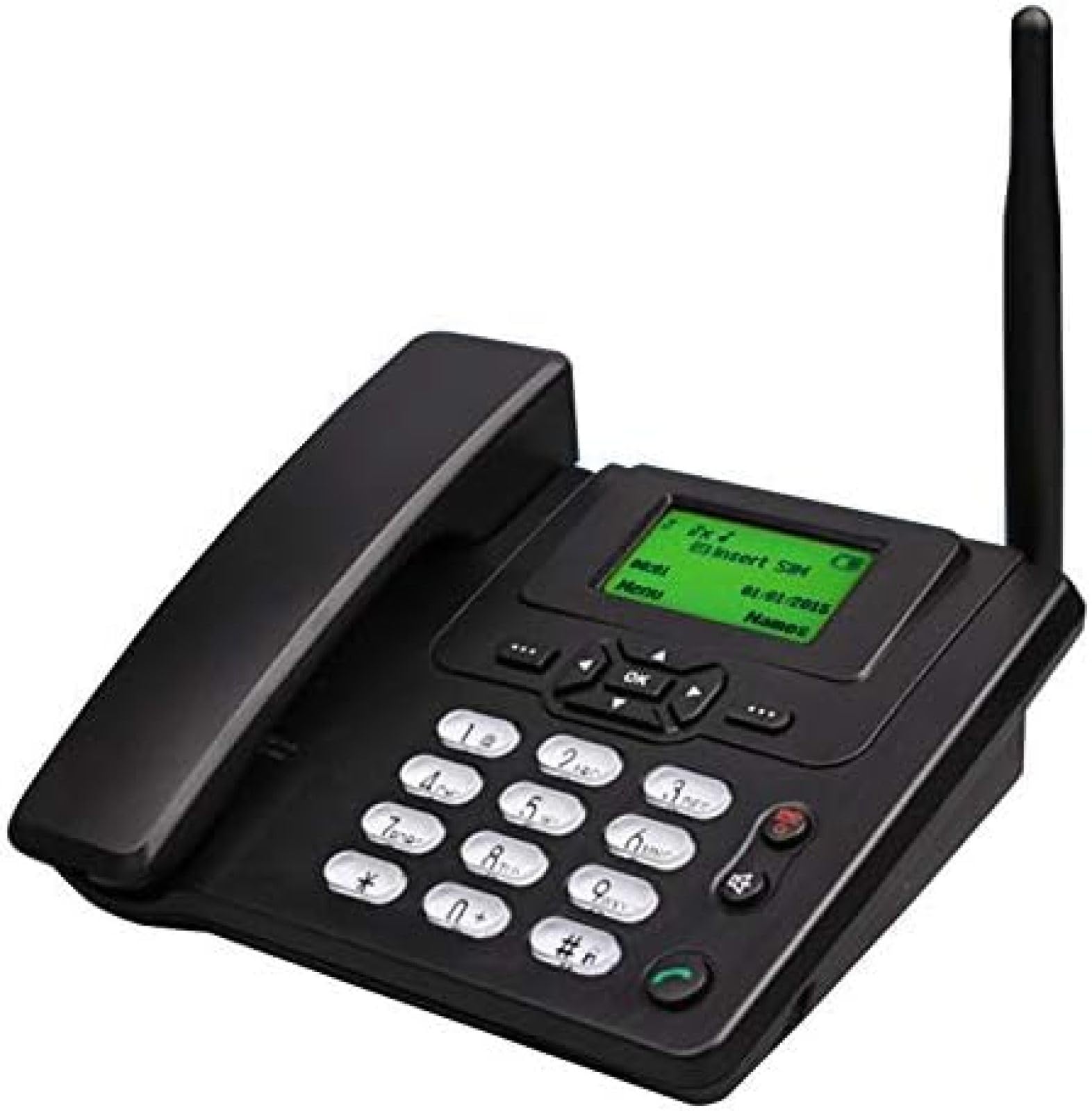 Teléfono De Escritorio con Ranura para Tarjeta SIM, Teléfono Fijo Inalámbrico De Escritorio, para Empresas O Familias, Identificador De Llamadas, Rellamada, Funciones Manos Libres, Teléfono De Esc