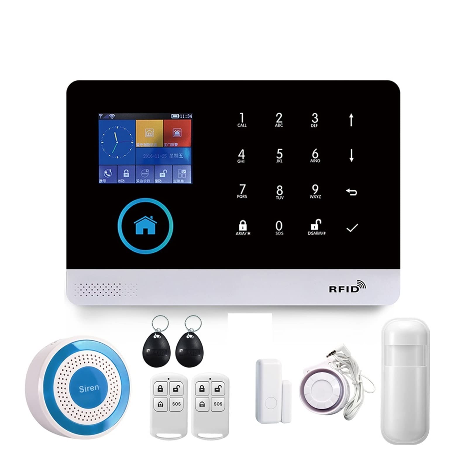 CUDTAPI Smart Home GSM Alarm System For With Motion Sensor Wireless Siren Night Vision IP Camera Tuya(C-103.)