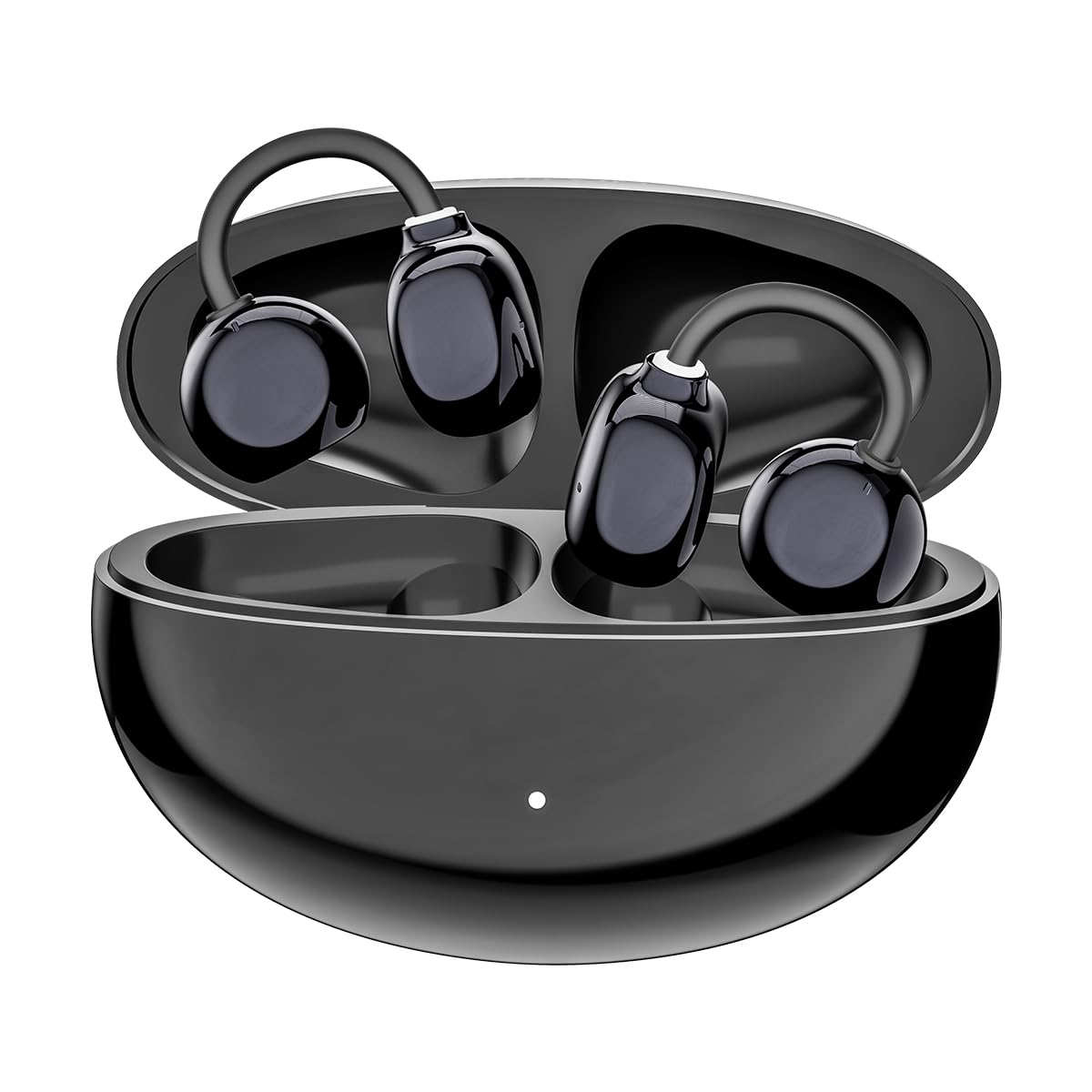 pTron Bassbuds Verse Clips Wireless Open Ear Earbuds w/SafeBeats Tech, 50Hrs Playtime, Dual HD Mics, TruTalk AI-ENC, Custom EQ, Mobile App, Pristine Sound, BTv6.0 Earclips, Type C Charging (Jet Black)-image-12