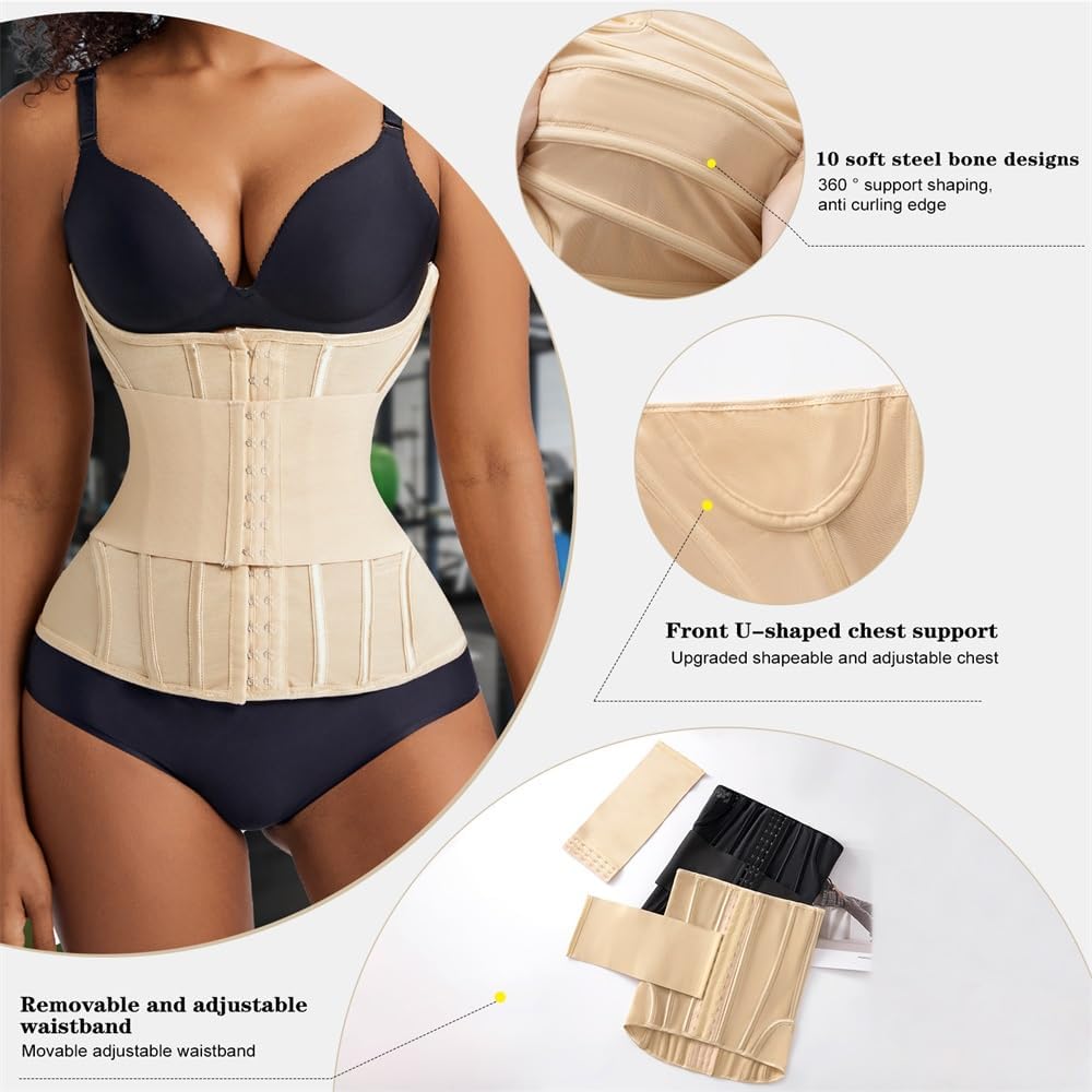Waist Cincher Shaperwear for Womem Full Body Women Double Belt Wrap Corset Trainer Tummy Control Shaper - Image 3