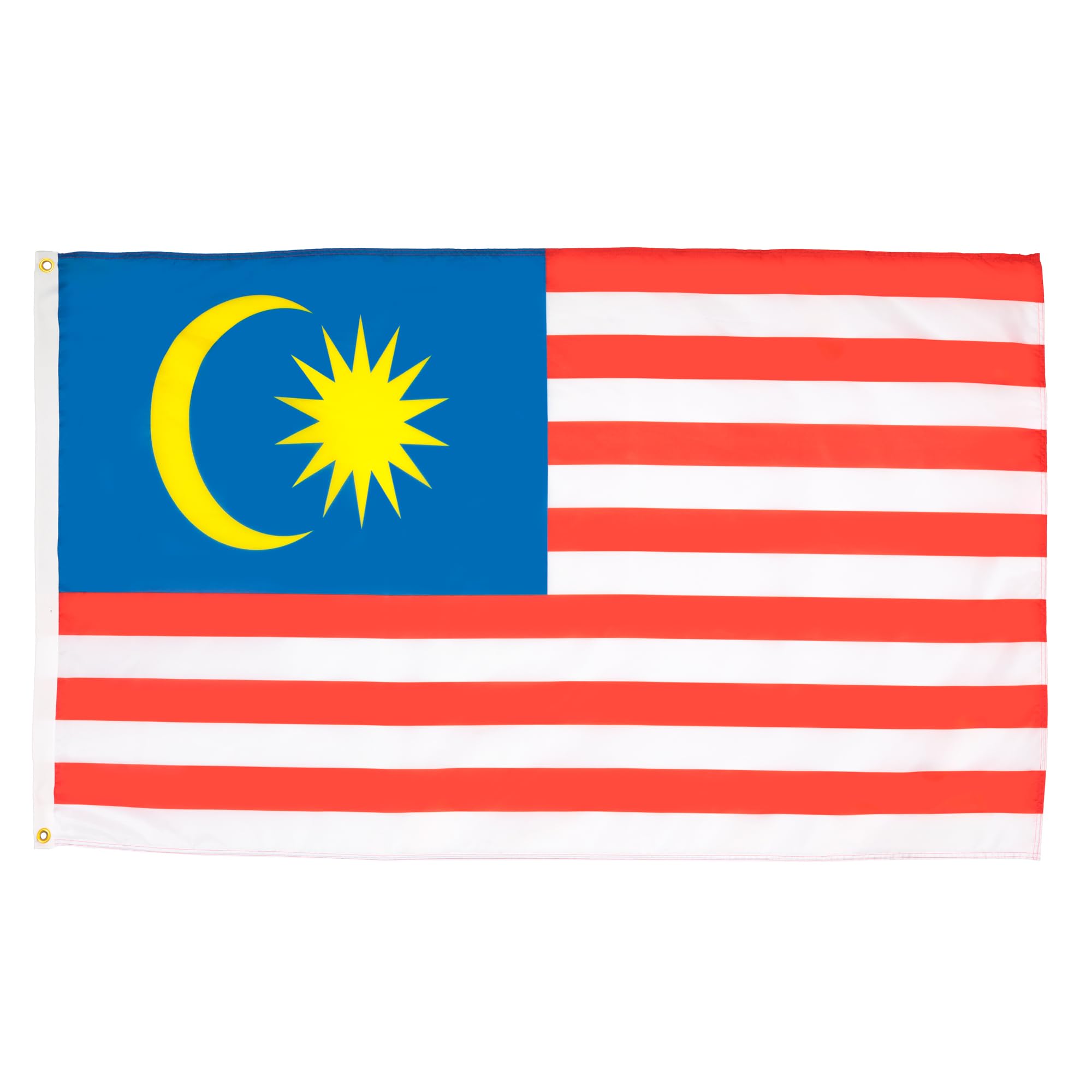 AZ FLAG - Malaysia Flag - 2x3 Ft - 100D Polyester Malaysian Banner with Two Metal Grommets - Fade Resistant - Vivid Colors - 2' x 3' Feet - 90x60 Cm