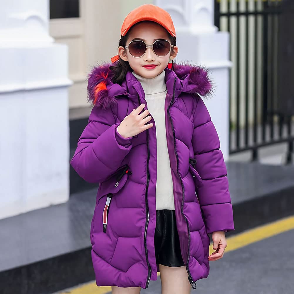 Chaqueta de plumas para niño o niña, abrigo acolchado con capucha de piel, chaqueta cortavientos de invierno gruesa y cálida