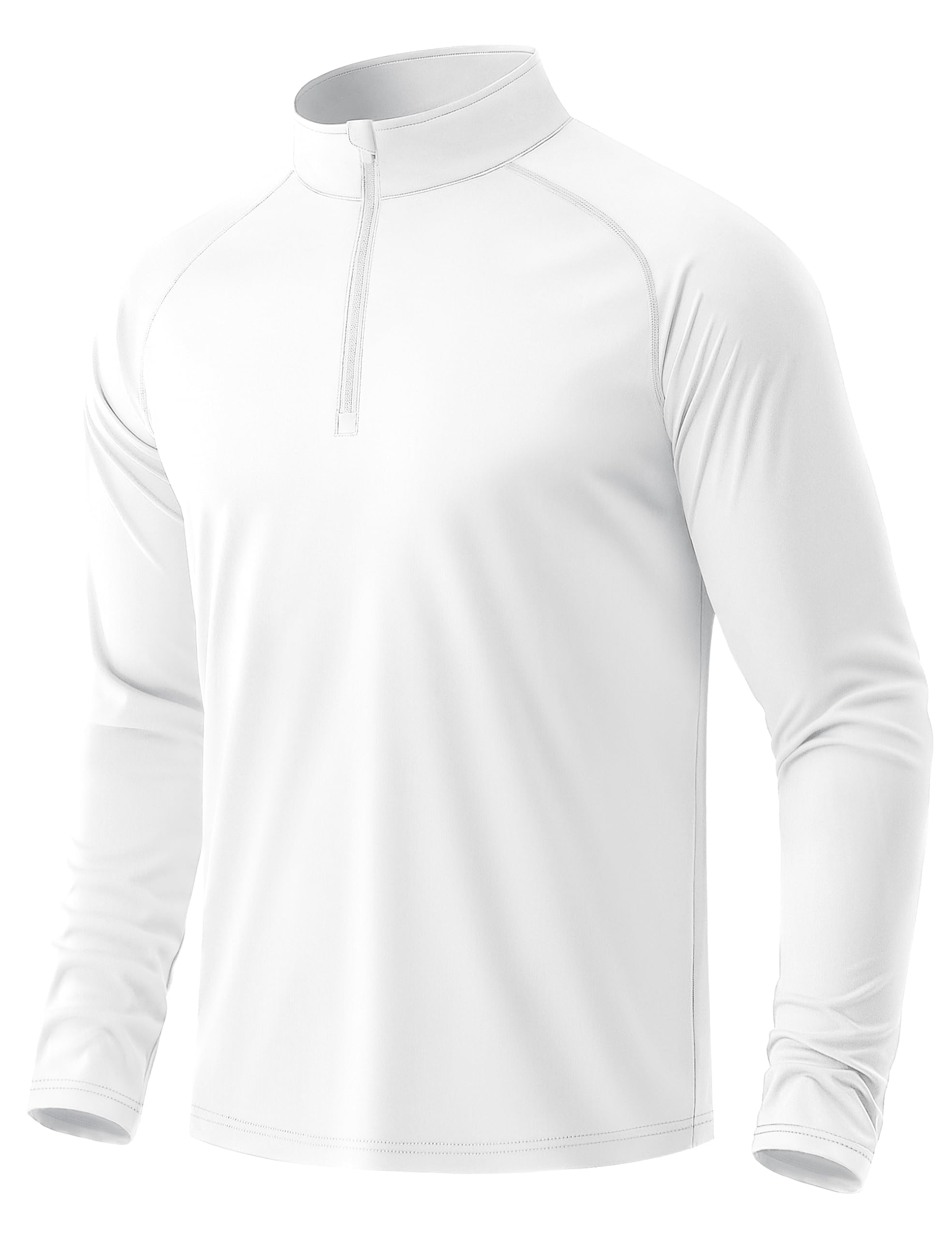 MAGCOMSEN T-Shirt Manches Longues Homme avec 1/4 Zip IDÉAL pour Le Running ET Le Fitness Anti-UV Respirant ET SÉCHAGE Rapide