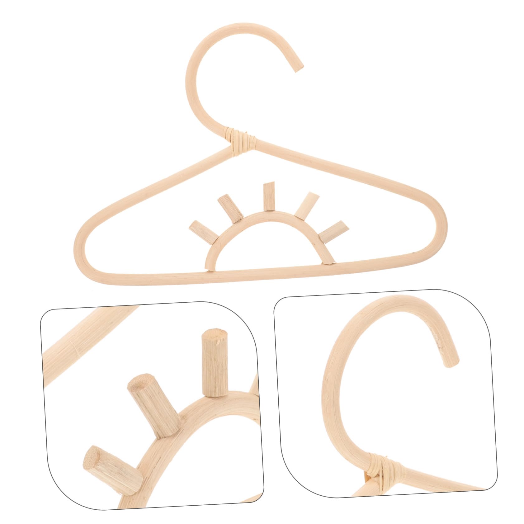 MAGICLULU 5-teiliges Rattan-kleiderbügel-Set Für Kinder Baby-kleiderbügel Kleinkind- Dekorative Für Kinderzimmer Dekorationszubehör