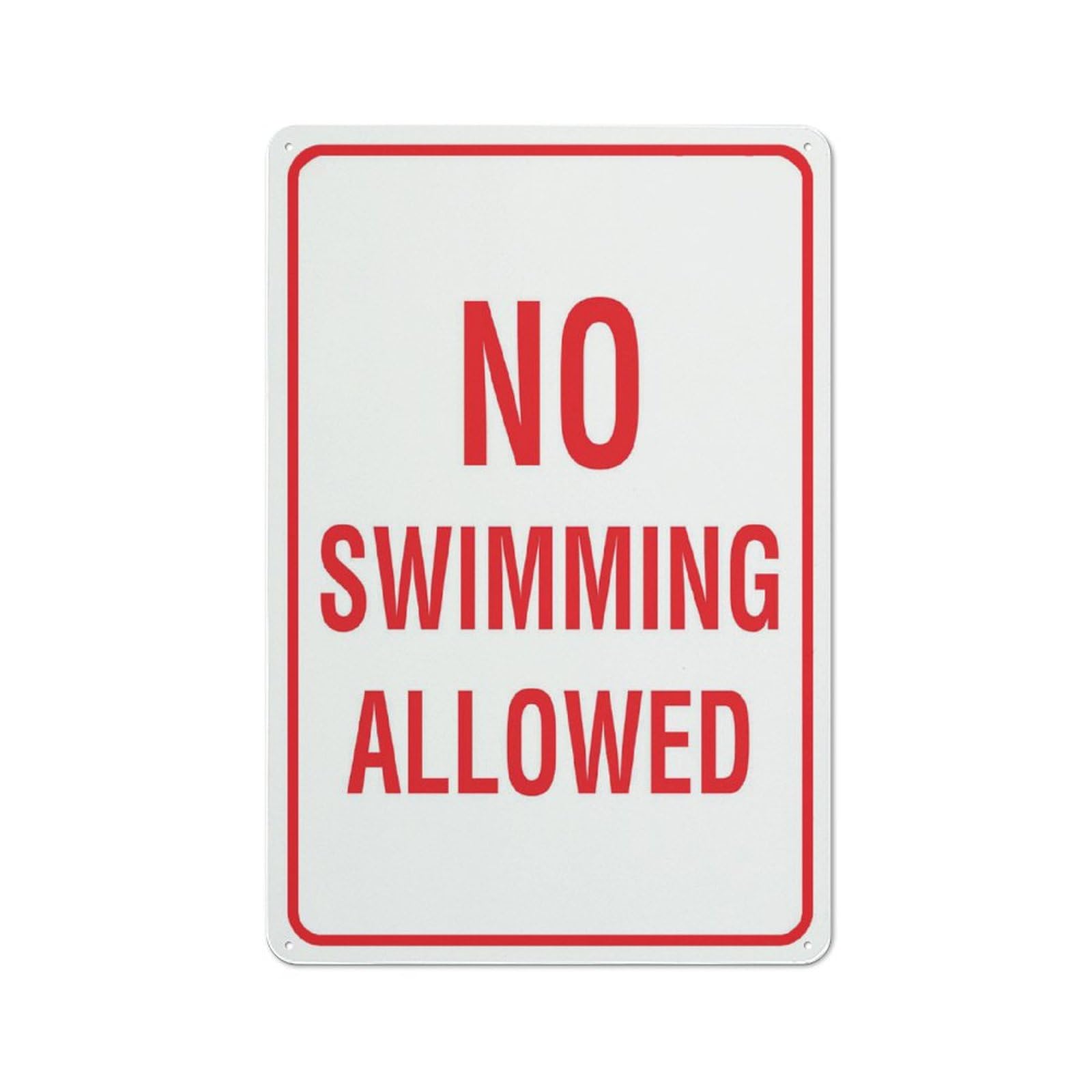No Swimming Allowed Sign Outdoor Metal Sign - 12 X 8 Metal Signs For Business, Workplace, Office, Home, Delivery Signs, Road Signs, Garden Signs