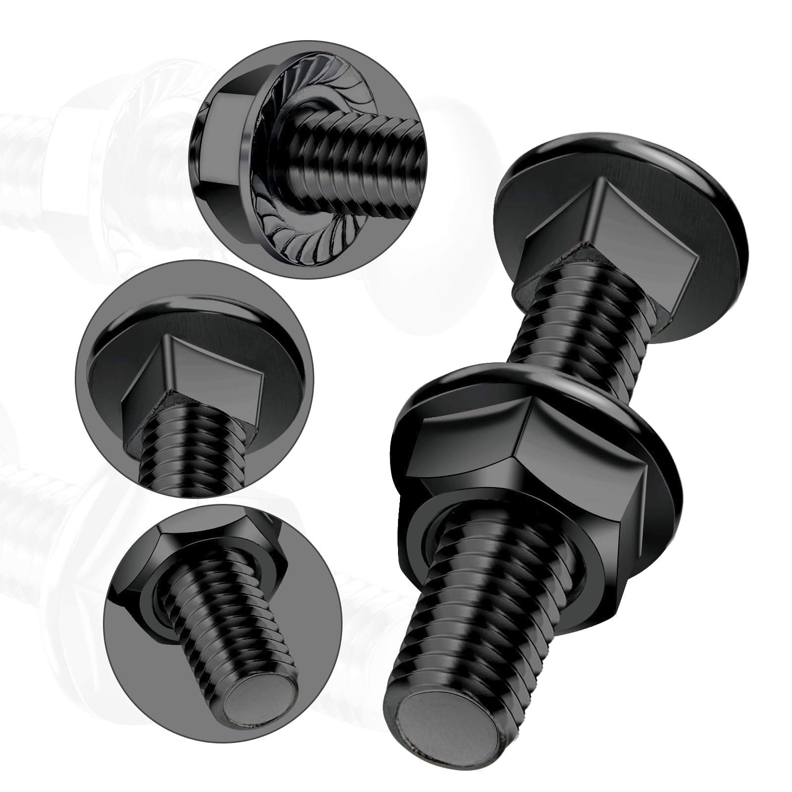 SWTYExt 25 Pièces Boulon M8x60mm Carrosse Boulons Acier Inoxydable 304 avec Ecrou M8 DIN 6923 pour Bâtiment Machines Industrielles Automobile Motos Décoration Maison