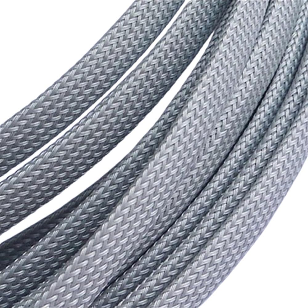 Ekspansywna tkana tuleja kablowa, Szary oplot z tworzywa PET, długość 1 m, 5 m, 10 m, izolowany kabel o wysokiej gęstości, średnica 2 mm do 60 mm, osłona ochronna, rozszerzalna, 1 szt.(50MMx