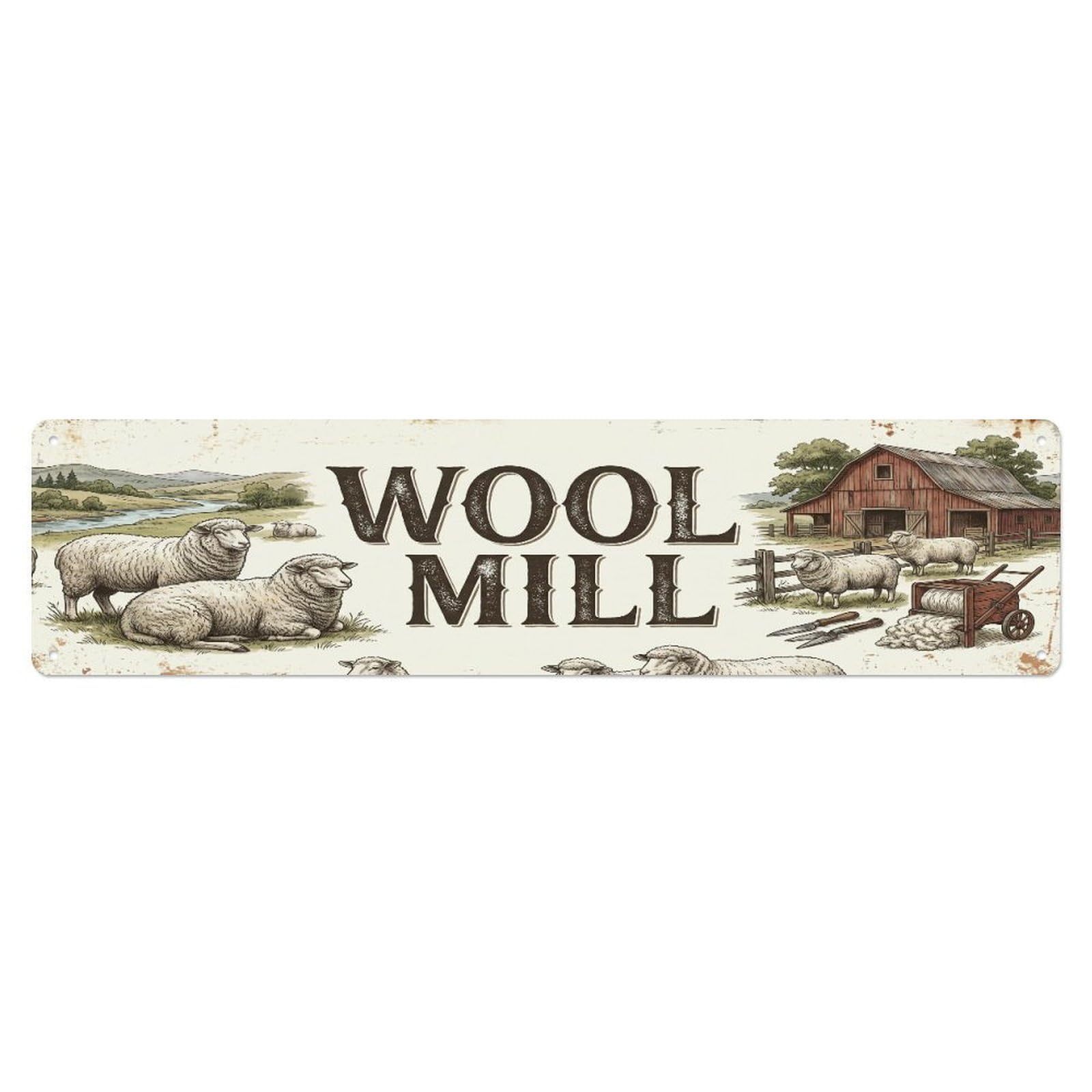 Xanthor Style Metal Tin Sign Vintage Barn Wool Sheep Farmhouse Funny Sheep Backyard Farm
