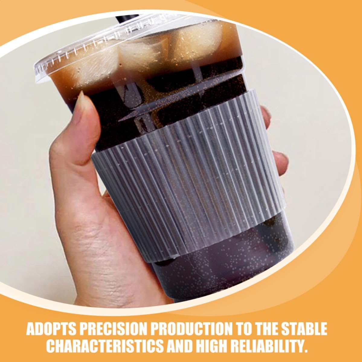 100pcs Plastic Cup Sleeves with Non Slip Grip