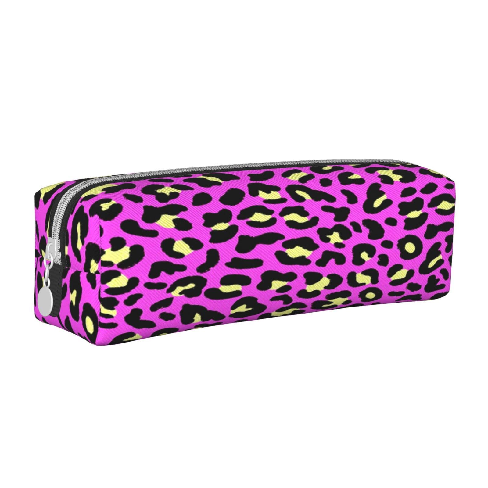 Astuccio In Tessuto A Coste Leopardo Bianco | Capiente Portapenne Per Ragazze | Trousse Per Scuola E Ufficio - 3