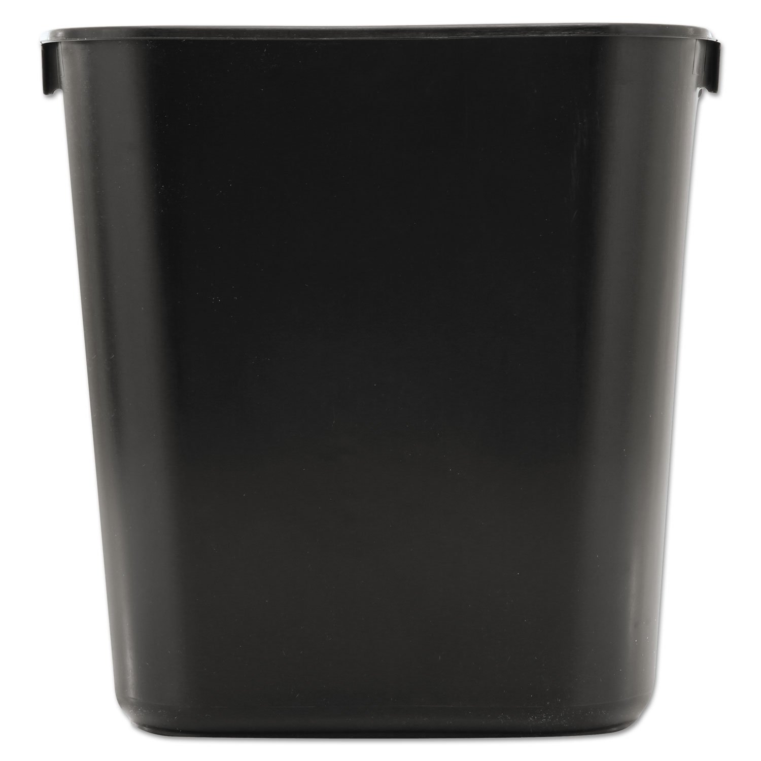 Rubbermaid Commercial Deskside Plastic Wastebasket Rectangular 3 1 2 gal Black