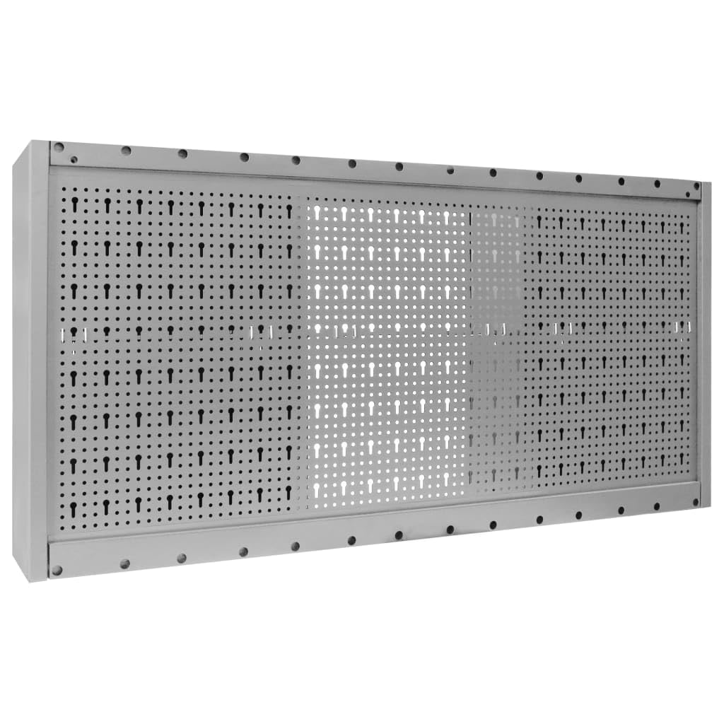 vidaXL Armario Herramientas Pared Industrial Metal Organización Almacenamiento Accesorios Mobiliario Estilo Atractivo Industrial Funcional Gris/Negro