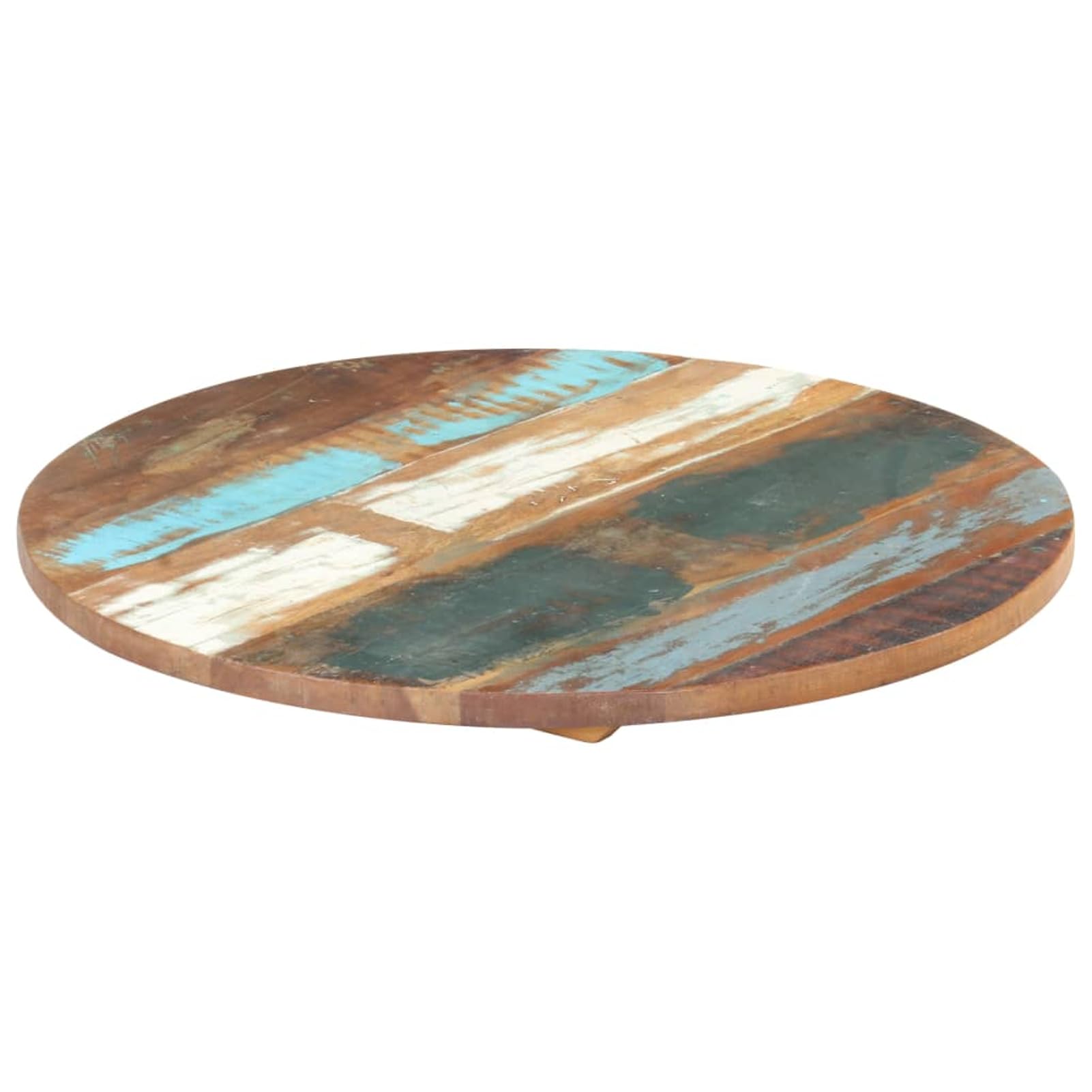 Piano da tavolo rotondo, 50 cm, in legno massiccio anticato, spessore 25-27 mm, lucidato e laccato, uso universale per tavolo da bar, console, comodino
