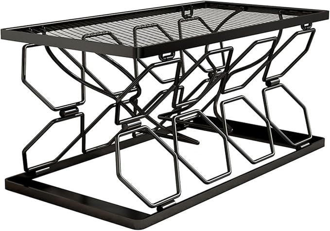 Estante para vino plegable de metal 6 compartimentos negro miniatura 3