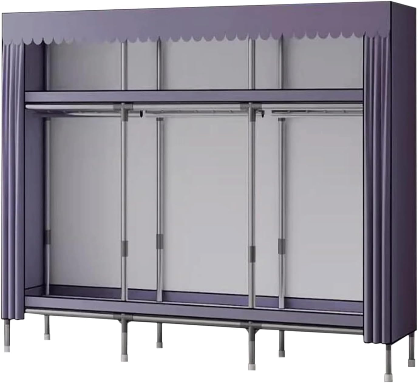 Grande Armadio con Struttura in Ferro for Camera da Letto, Armadio Portatile, Armadio salvaspazio, Armadio Facile da Montare(B,230cm/90.6in)