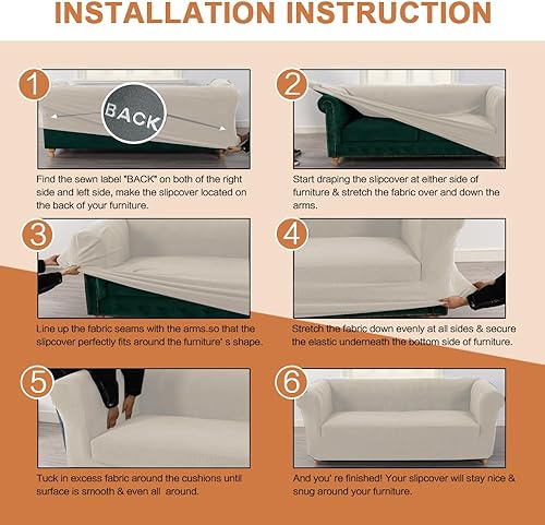 Miniatura 7 de 1 funda elástica Chesterfield para sofá de 3 cojines, para sala de estar, funda de sofá ajustable para mascotas y perros, protector de muebles