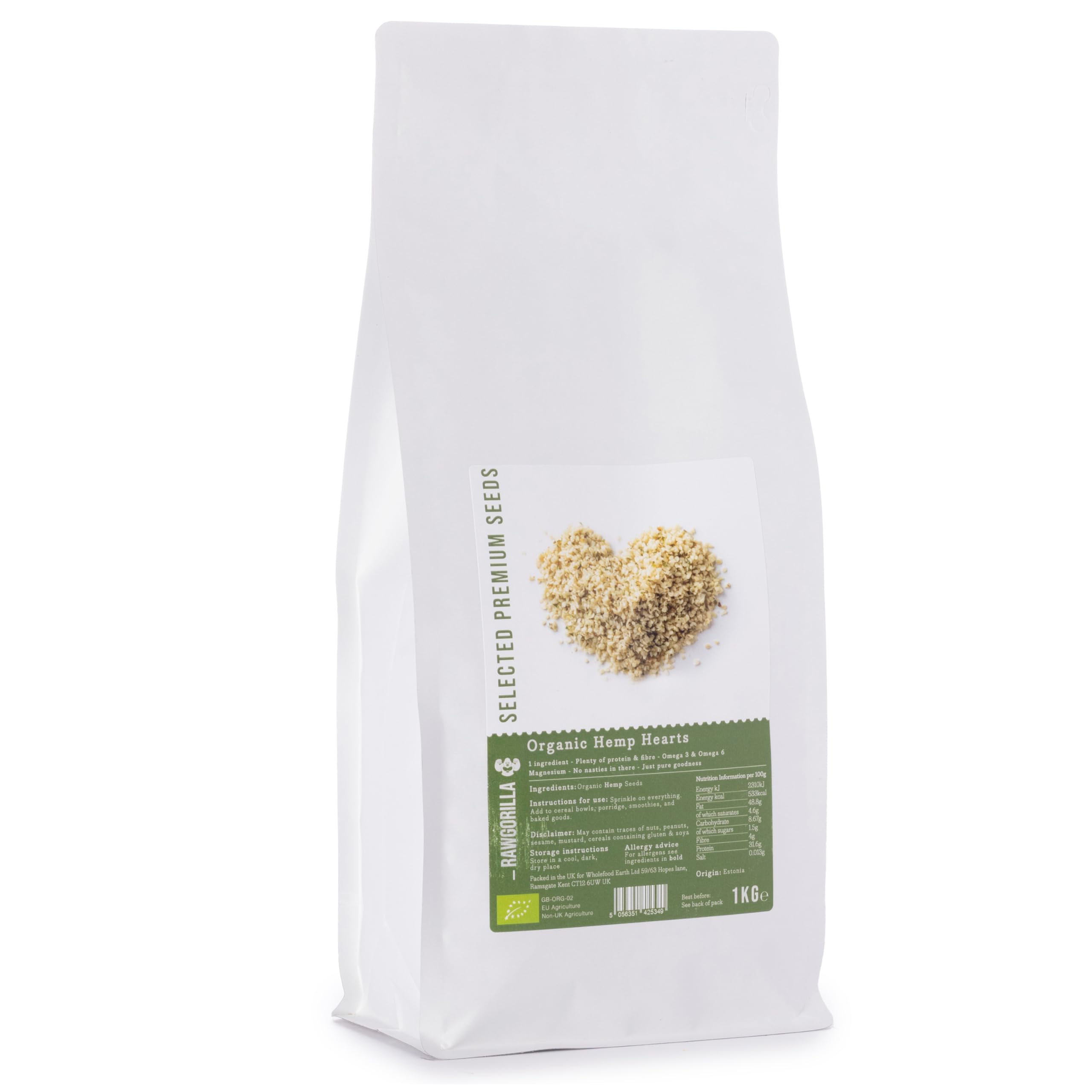 Organic Hemp Hearts - RAWGORILLA - 1kg