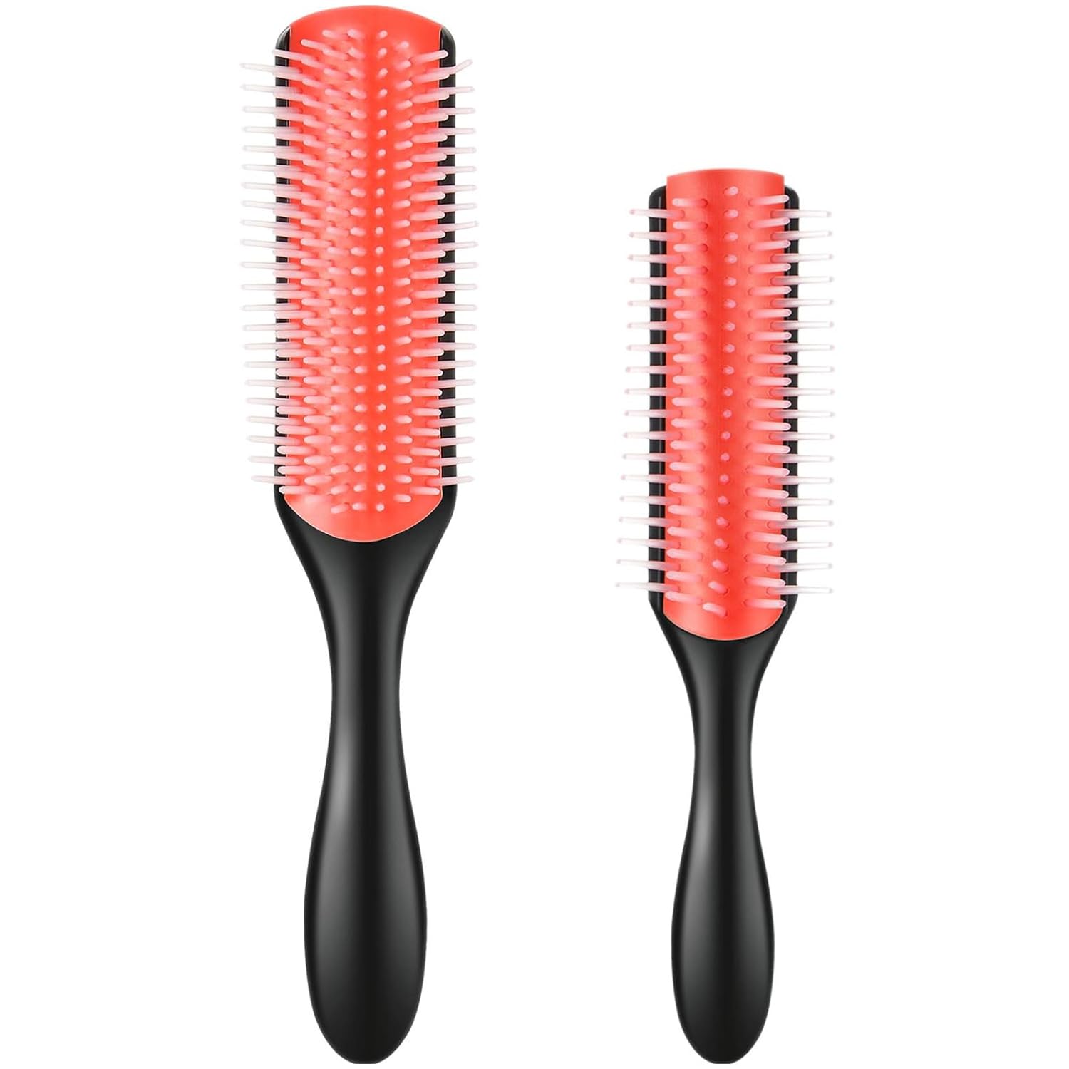 Peine Pelo Rizado, 2 Piezas Cepillo Curly - 5 Filas Cepillo Definidor De Rizos, 9 Filas Peine Rizos Metodo Curly, Usado Para La Separación, La Configuración y El Peinado Del Cabello Rizado (Rosa)