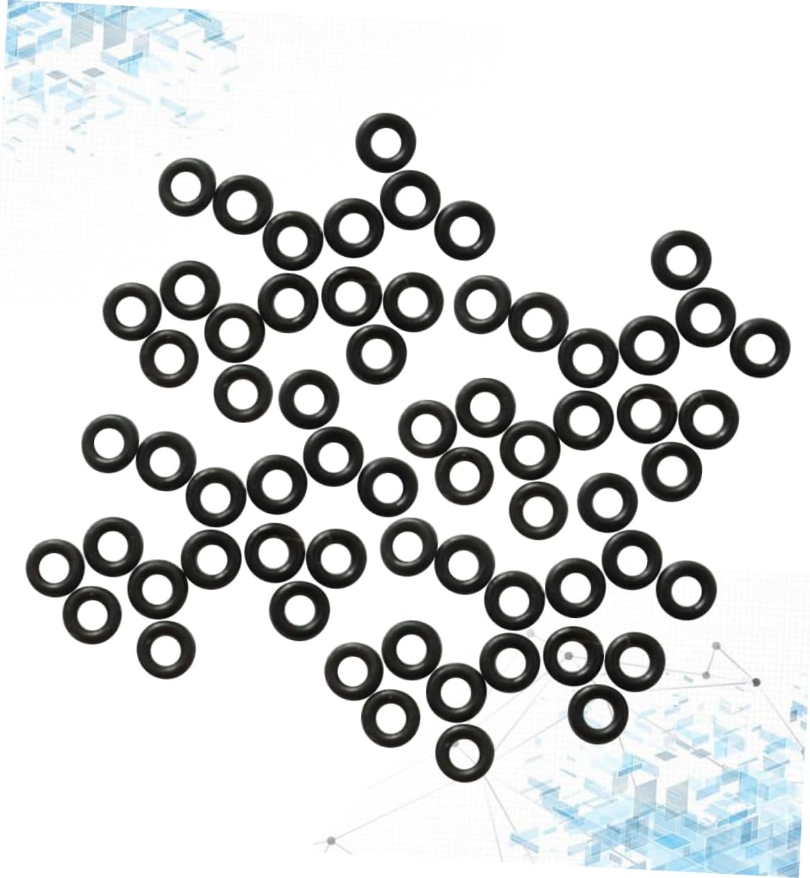 100pcs Rubber Gasket Set for Rod Pad Seal Non-Slip Round Washer Black Professional Accessories