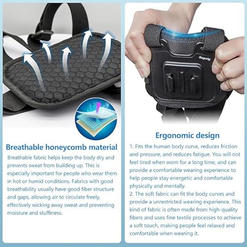 Suptig Chest Mount, Adjustable Chest Strap, Breathable Material for Gopro Hero 13 Hero 12 Hero 11 Hero 10 Hero 9 Hero 8 Hero 7 Hero 5 Hero 4 Hero 3, AKASO, DJI osmo and More Action Cameras - Image 2