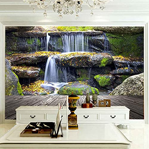 Papier Peint Murale Paysage De Cascade Rocheuse HD 350x256 cm - 4