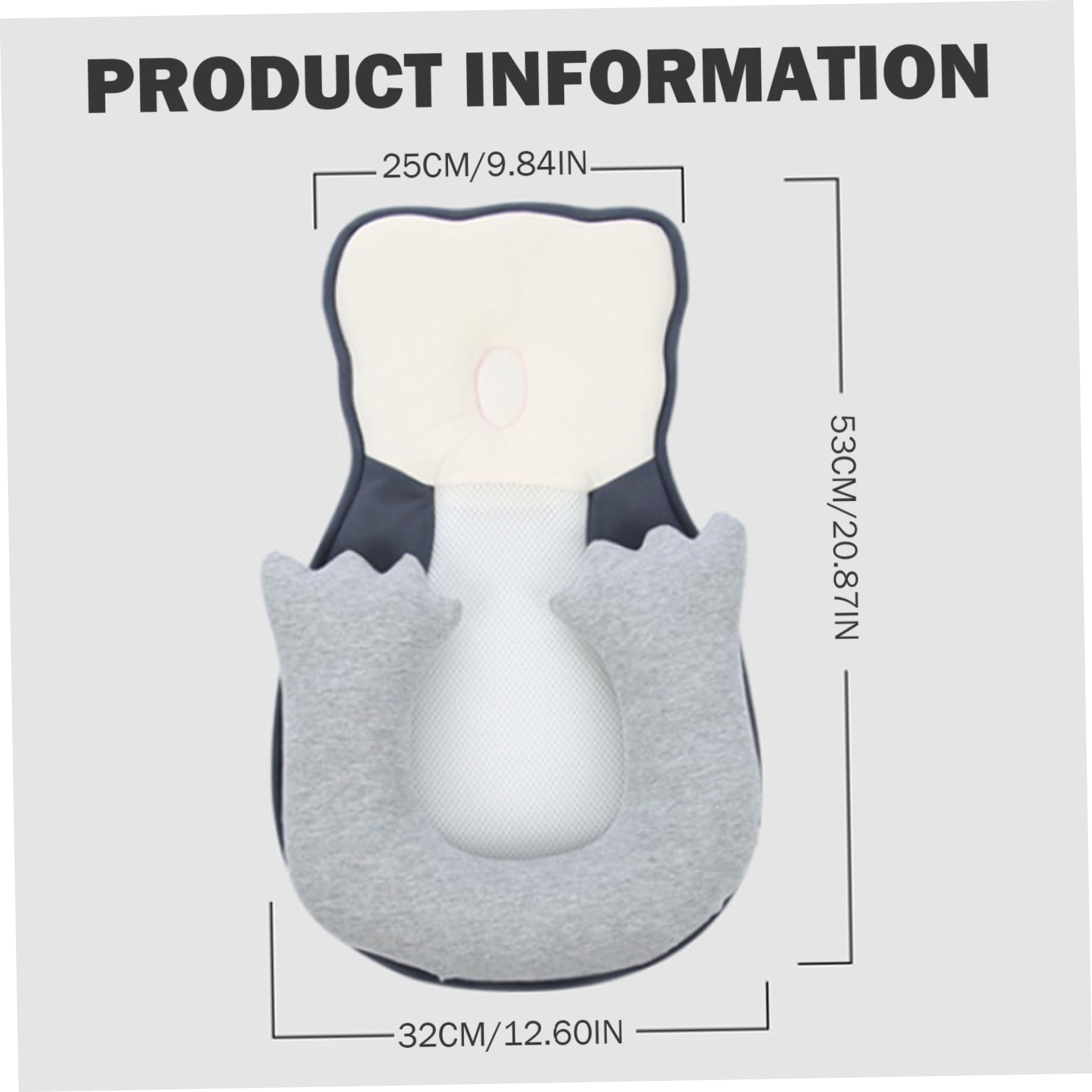 Cuscino Cuneo Muzrunq Per Neonati - Supporto Ergonomico 16x13x3 Pollici Bianco - Foto 13