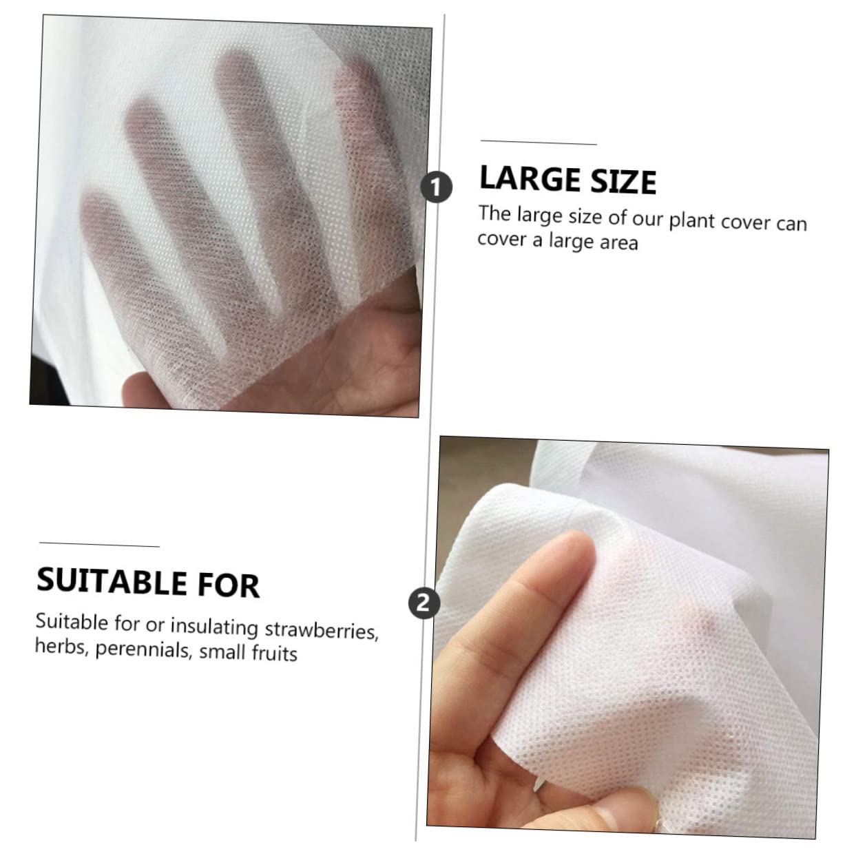Couverture pour Blanc Non-tissé Plantes Antigel Hivernage | Plantes Tendres et Fraisiers, Isolation et Maintien de L’humidité, Usage Saison Froide