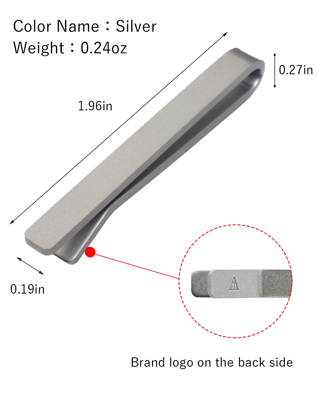 Tamarat Krawattenklammer für Herren, mattes Finish, kein Fingerabdruck, Krawattennadel Tps-023R