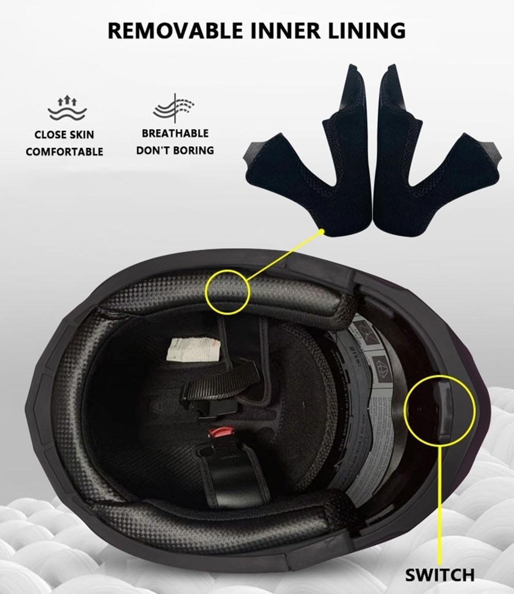 Casco Modular Motocicleta Bluetooth Cascos para Adultos Mujeres Y Hombres, Cara Completa Flip Up Moto Casco con 150m Intercom Bluetooth Auriculares, ECE Aprobado