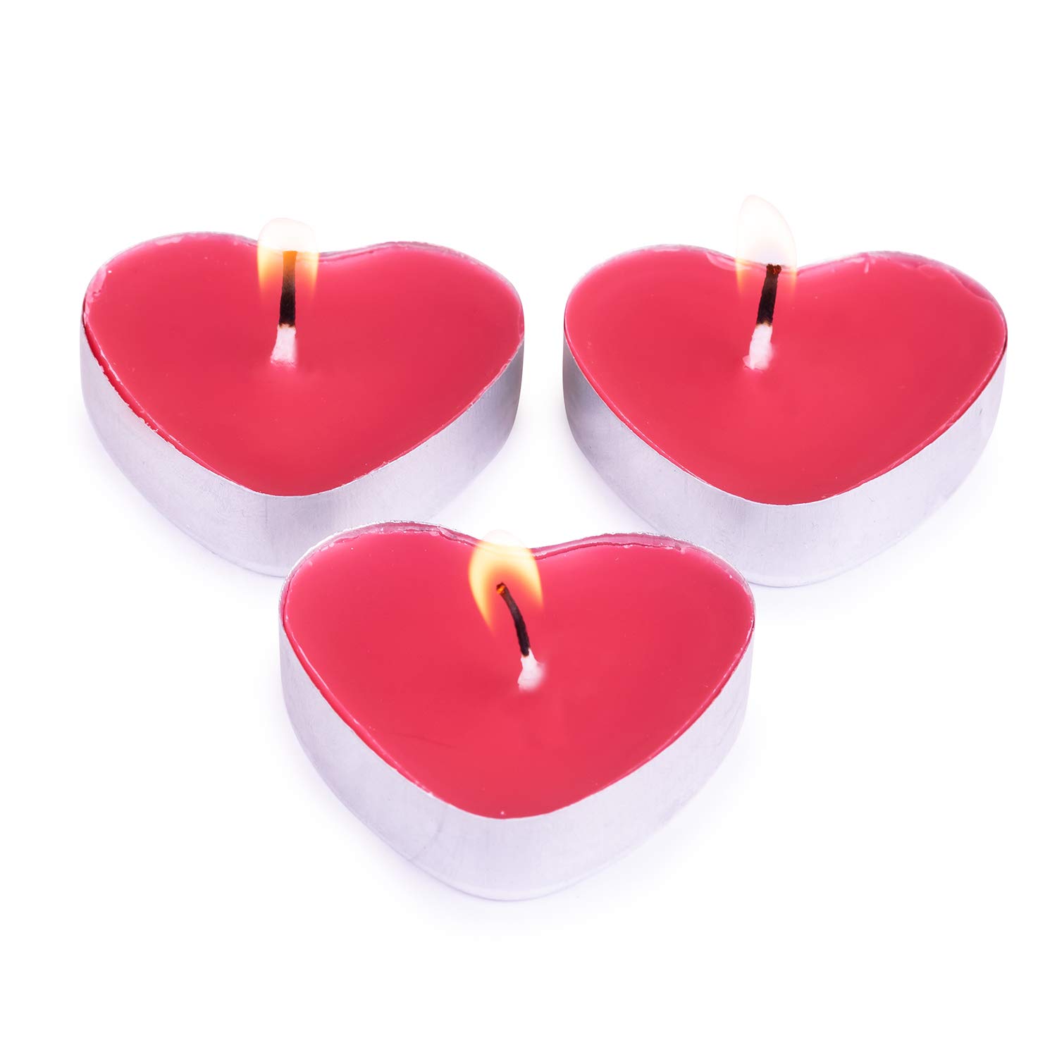 pajoma Podgrzewacze "Love" w opakowaniu 50 sztuk, czas palenia 3 godziny, w kształcie serca (czerwone)