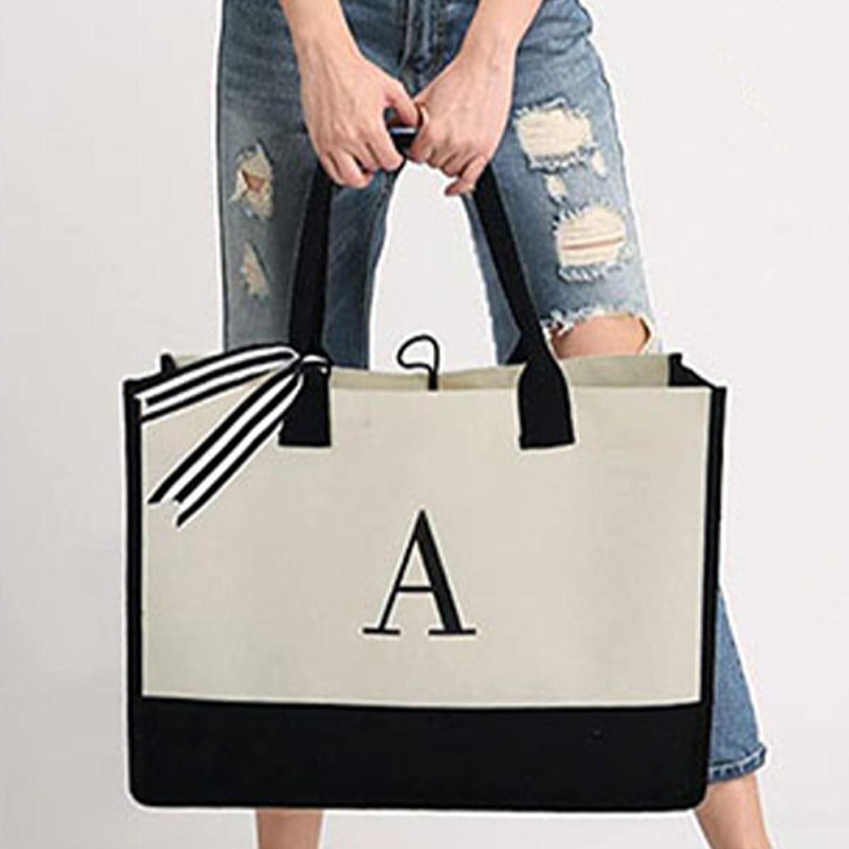 MAGICLULU Borsa da Spiaggia Grande in Tela Resistente Tracolla Lunga, Borsa Tote a Mano di Grande Capacità per Viaggi, Scuola e Uso Esterno Quotidiano