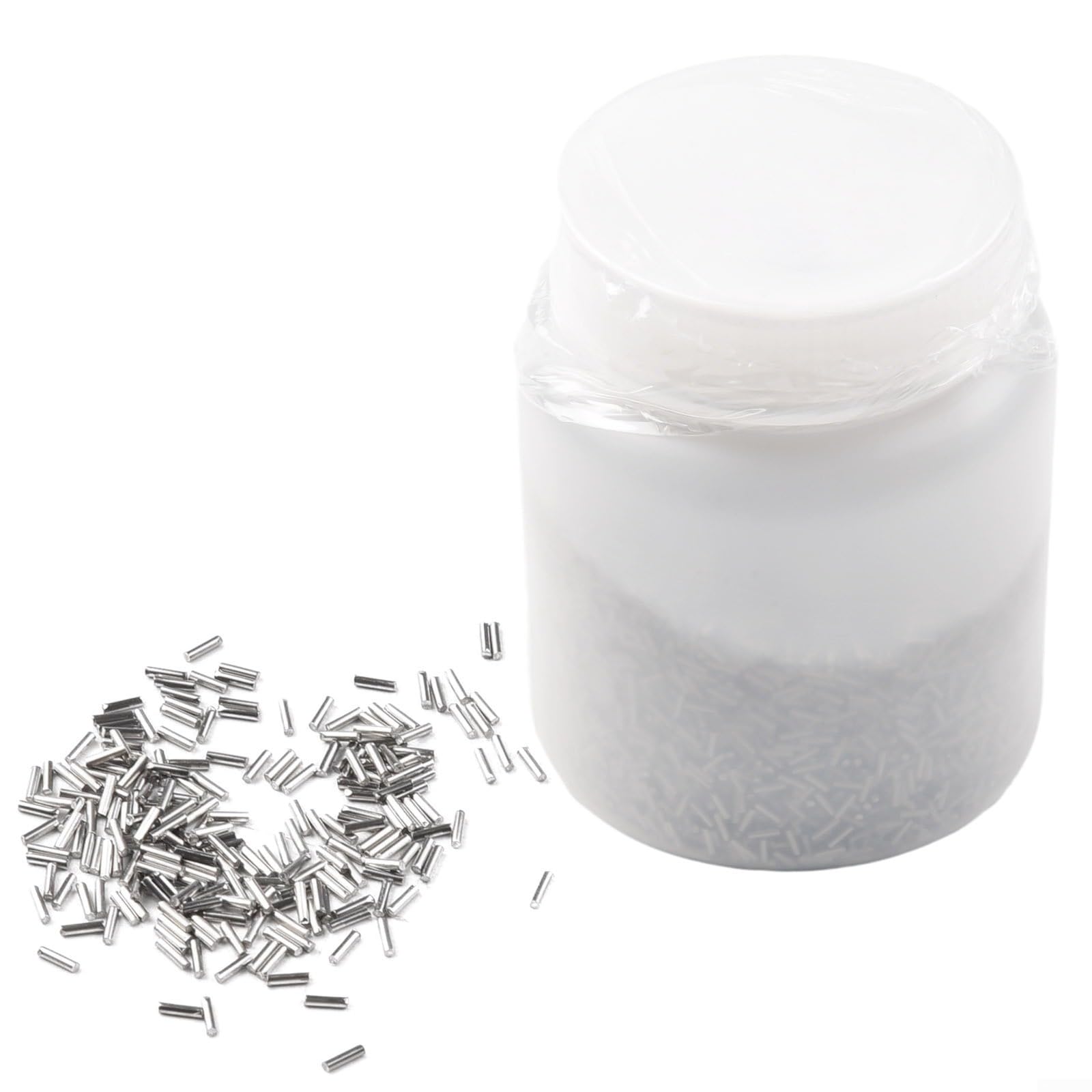 Edelstahl-Trommel-Media-Pins, Klasse 304, 0,7 mm Durchmesser × 5 mm Länge, 1 kg Packung, zum Entgraten, Polieren und für Oberflächenveredelung (0,8 × 7 mm)