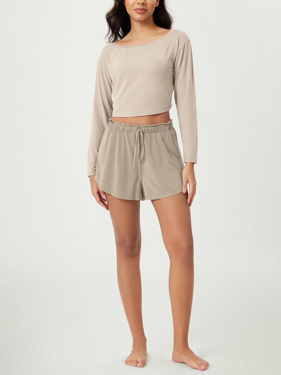 ODODOS Modal Soft Lounge Shorts for Women Drawstring High Waist Casual Sleepwear Lightweight Cozy Pajama Bottom - Image 4