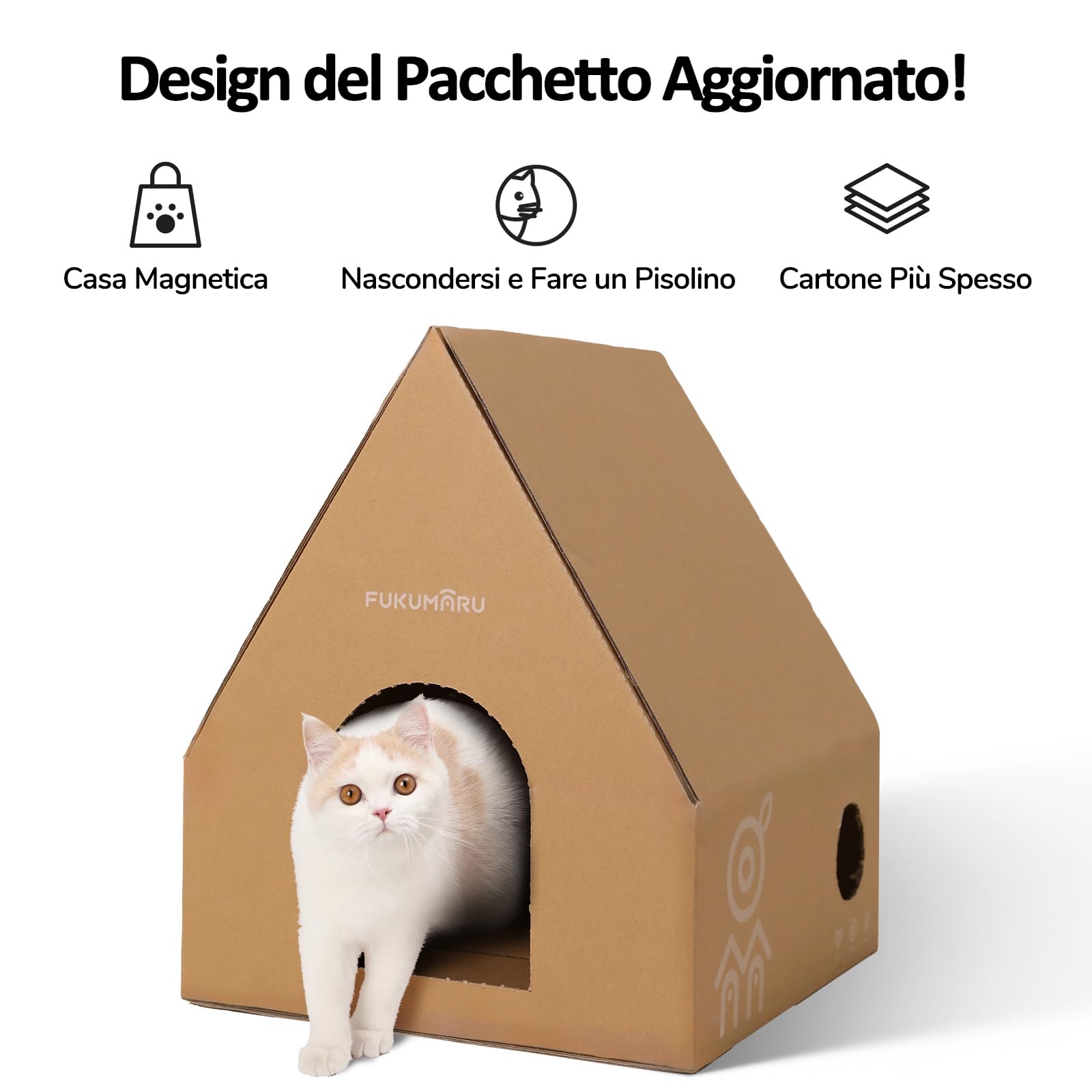 FUKUMARU Kit Parete per Gatti, Mensole da parete in Legno Massello, Cuccia a Capsula Trasparente, 2 Ripiani per Arrampicata, Spazio Multifunzionale per Scalare e Riposare. Portata 16KG.