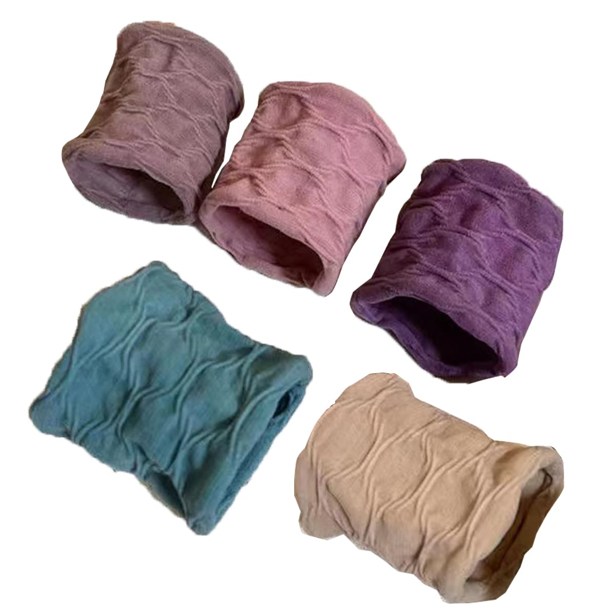 2024 Nuevo Algodón Estiramiento Coletero Cinta Cuerda Soporte Cola de Caballo Diadema Cintas Accesorios para Cabello Grueso Pesado o Rizado (5PCS-B)