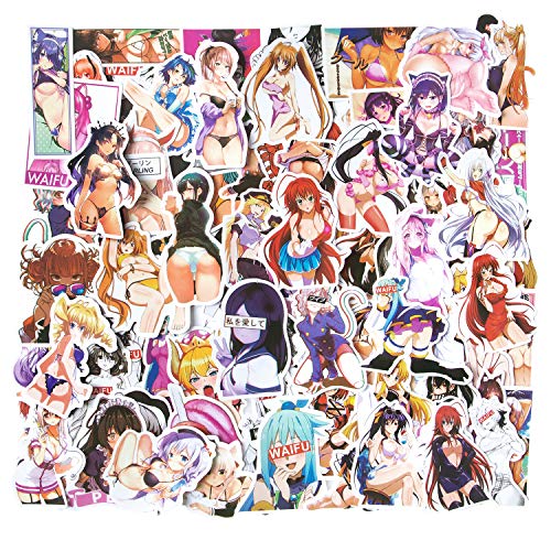Anime Girl Stickers for Adult, 100PCS Hentai Waifu Computer Stickers Vinyl Waterproof Stickers for Water Bottles Cute Bunny Girl Lady&Loli Sticker Skateboard Sticker Motorcycle Car Bike Luggage Luggag